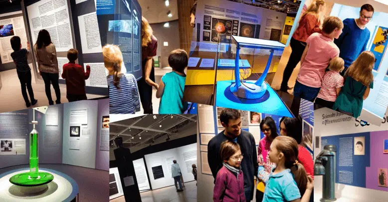 collage of visiting a science museum