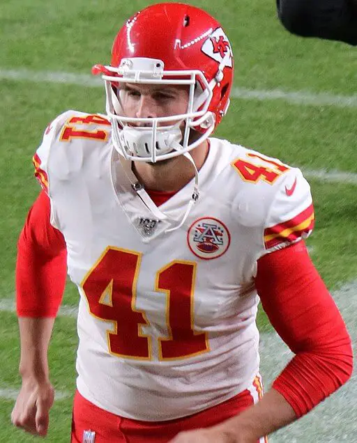 James Winchester in his Kansas City Chiefs football uniform number 41