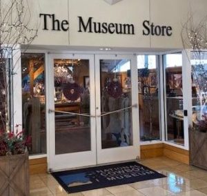 the front entrance of the cowboy museum store in okc