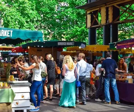 people at a public outdoor market