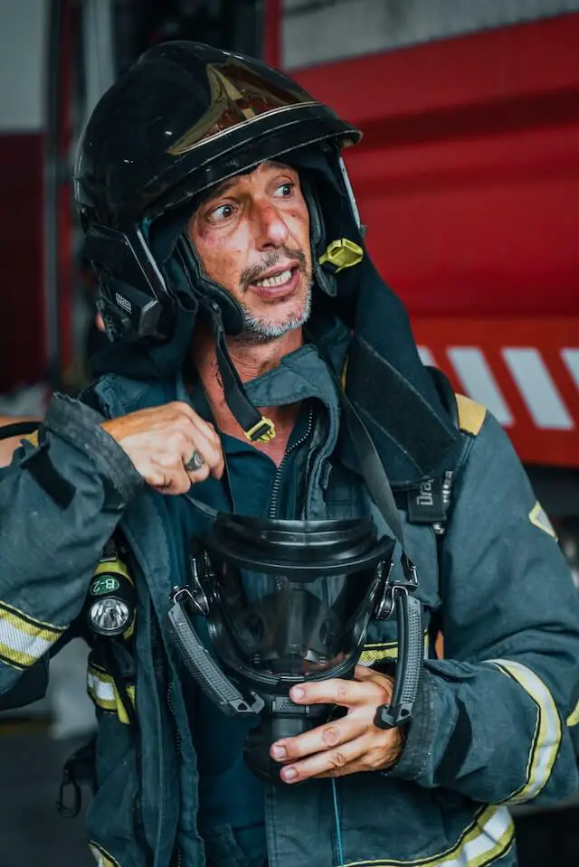 fireman in his suit and gear