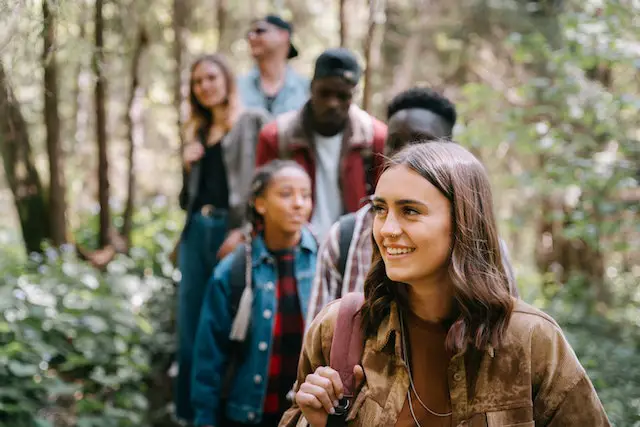 group of people hiking