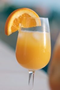 mimosa glass with orange slice