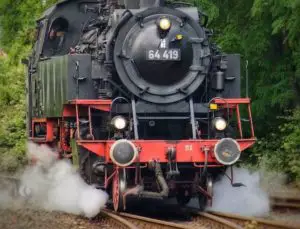 locomotive on tracks