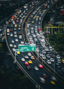 cars congested on the interstate