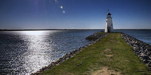 lighthouse on a lake