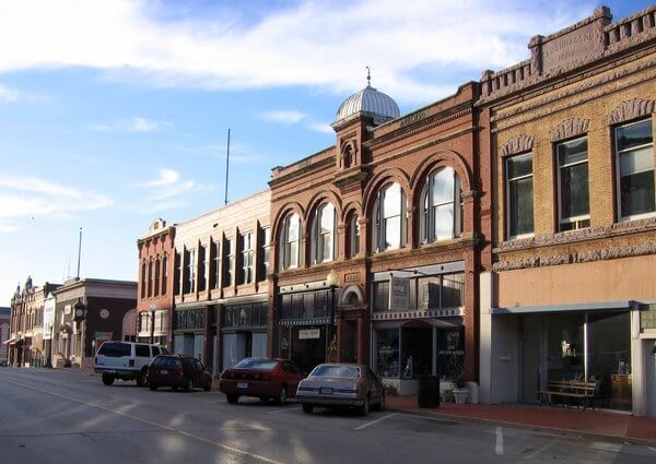 buildings in a historic downtown