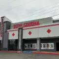 front of a movie theater building