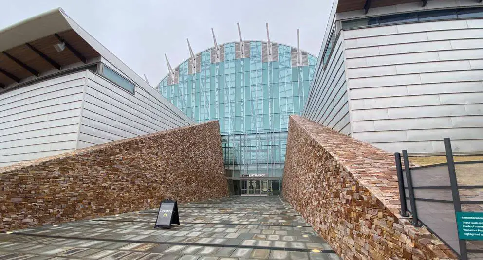 glass entrance of First Americans Museum in OKC