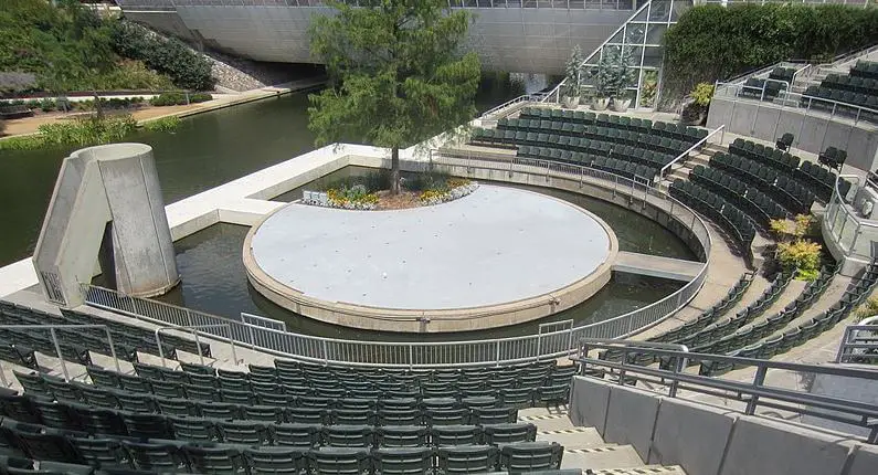 outdoor circular stage with seating